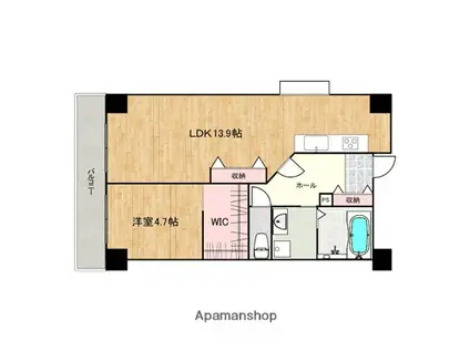 メゾンエンリッチ(1LDK/6階)の間取り写真