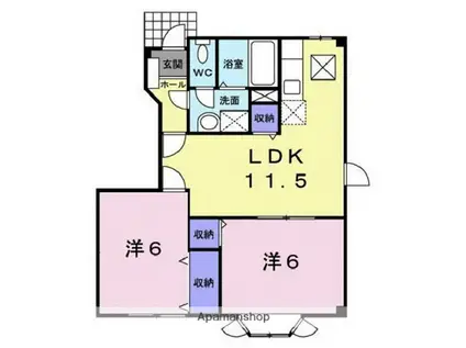 ルミナスオノ(2LDK/1階)の間取り写真