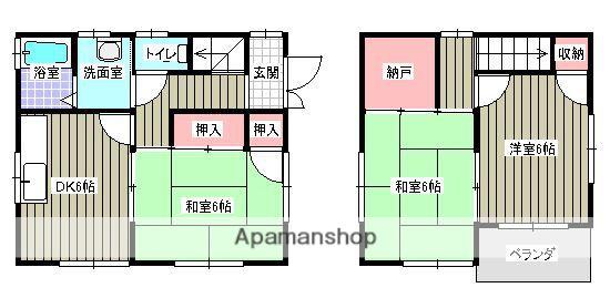 山陽本線 東福山駅 徒歩29分 2階建 築27年(3SDK)の間取り写真