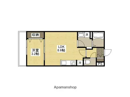 月光多治米(1LDK/3階)の間取り写真