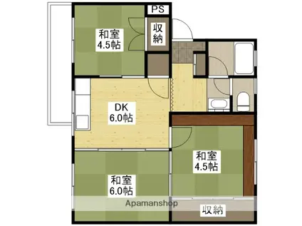 コンフォート瀬戸(3DK/2階)の間取り写真