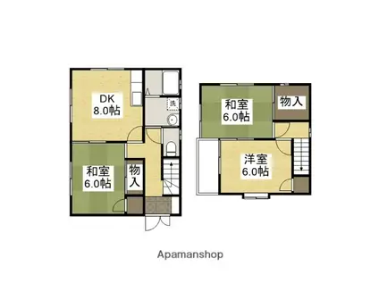 山陽本線 大門駅(広島) 徒歩9分 2階建 築23年(3SDK)の間取り写真
