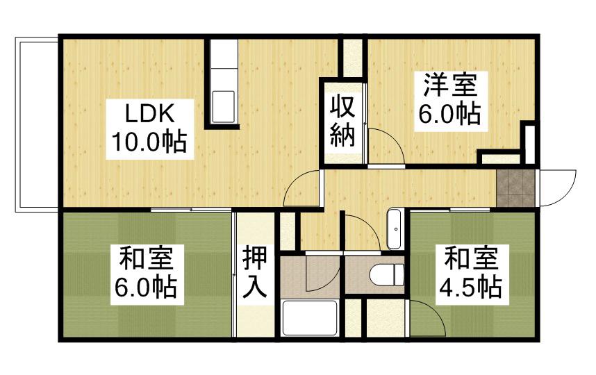 グリーンテラス(3LDK/3階)の間取り写真