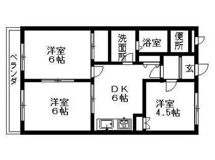 エルトハイムS(2LDK/1階)の間取り写真