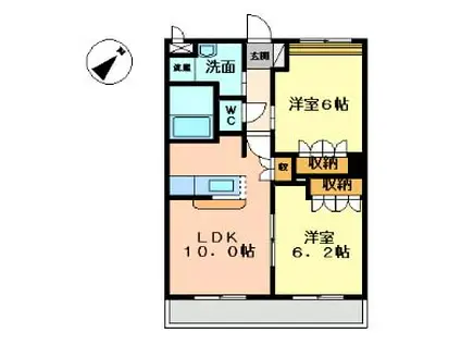 フリーデン(2LDK/2階)の間取り写真