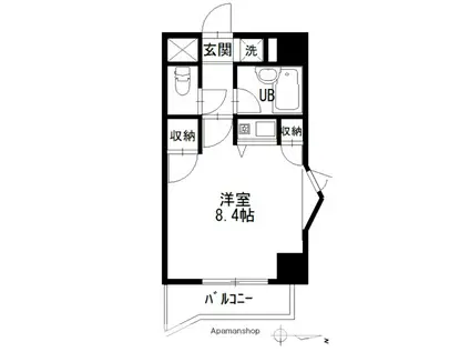 メゾンアルカディア西深津(ワンルーム/5階)の間取り写真