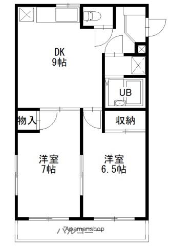 ブルーハイツ(2DK/1階)の間取り写真