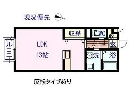 ソレイユ引野(ワンルーム/2階)の間取り写真