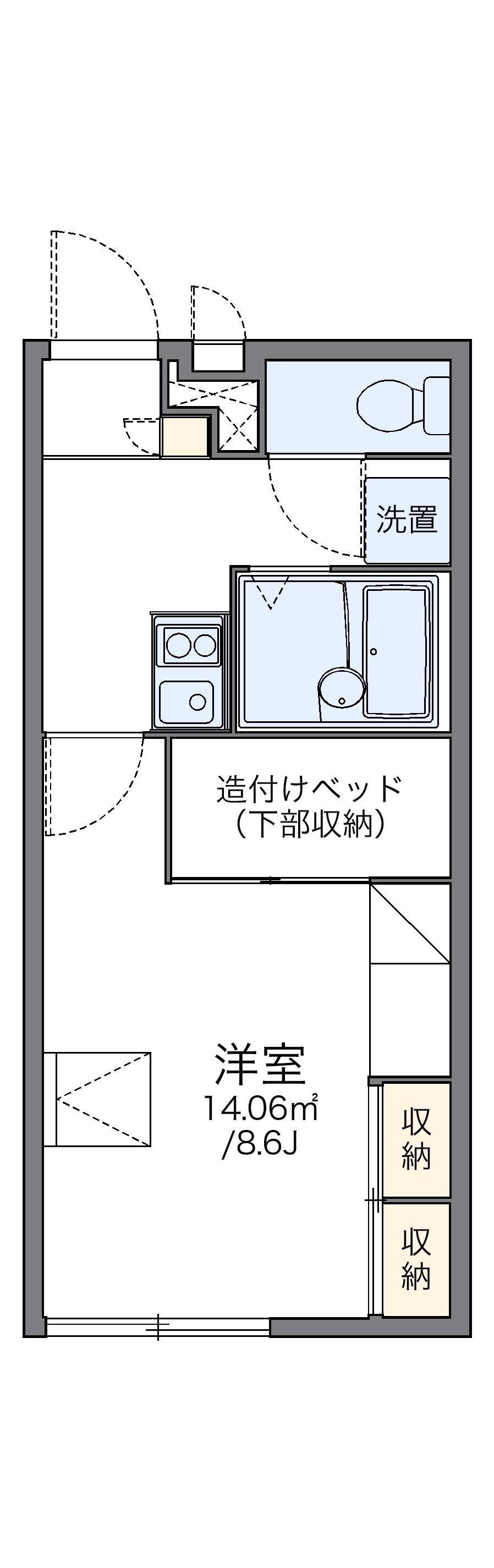 レオパレスサンフルール(1K/2階)の間取り写真
