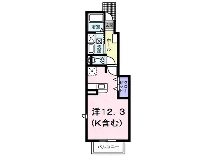 Jカントリーハイツ(1K/1階)の間取り写真