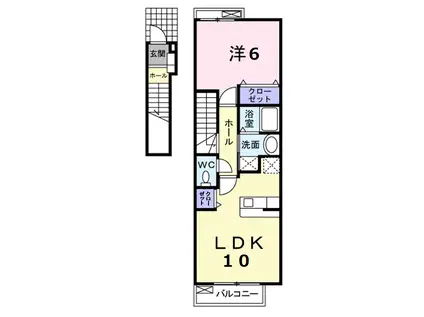 メゾン・アミスタ(1LDK/2階)の間取り写真