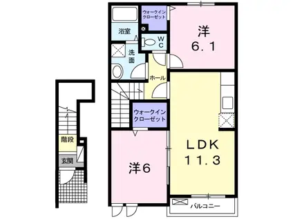 サンヒルズM・Ⅰ(2LDK/2階)の間取り写真