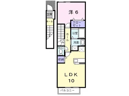 スティブル備後B(1LDK/2階)の間取り写真