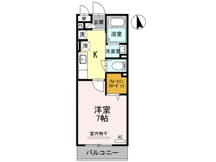 ポートサイドヴィラⅠ(1K/2階)の間取り写真