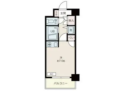 ダイアパレス御門(ワンルーム/5階)の間取り写真