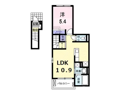 ノースカントリーS(1LDK/2階)の間取り写真