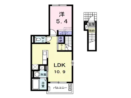 ライトスプリングB(1LDK/2階)の間取り写真