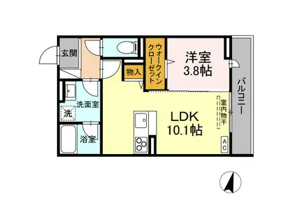 敬正会御門ホームズ(1LDK/3階)の間取り写真