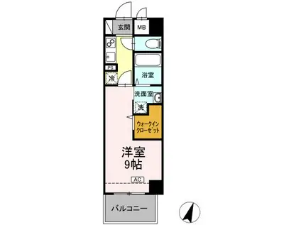 セレーノ福山駅前(1K/4階)の間取り写真