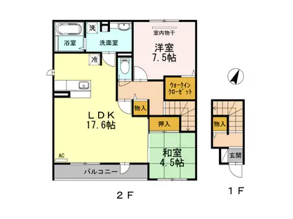 清風・光風 清風(2LDK/2階)の間取り写真