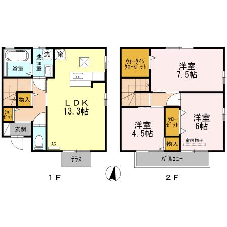エミネンス手城 B棟(3LDK)の間取り写真