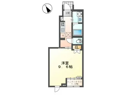 シルヴィオ(1K/1階)の間取り写真