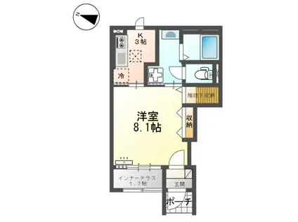 サクラローレル(1K/1階)の間取り写真