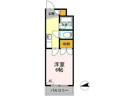 平成第二ビル(1K/3階)の間取り写真