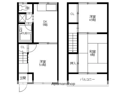 コーポ松岡CD(3K/1階)の間取り写真