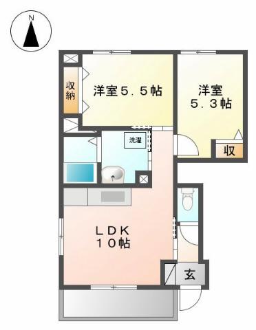 プルミエール(2LDK/1階)の間取り写真