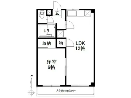 アーバンハイツヒロB(1LDK/1階)の間取り写真