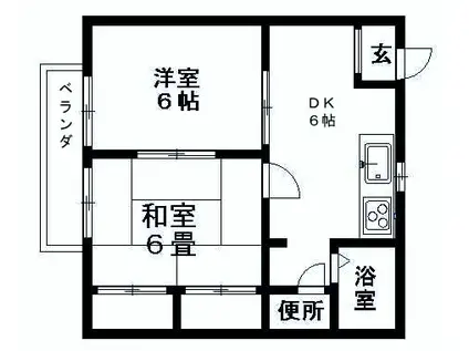 メゾン・ド・パル(2DK/2階)の間取り写真