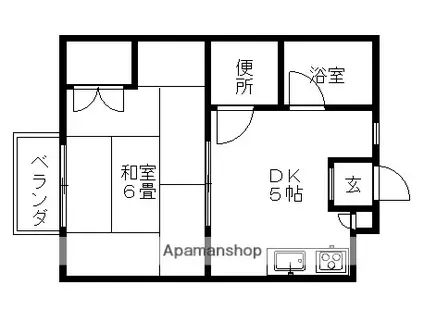 コーポラス栄光(1DK/1階)の間取り写真