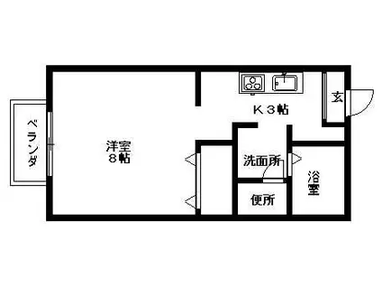 セジュール桜馬場(1K/1階)の間取り写真