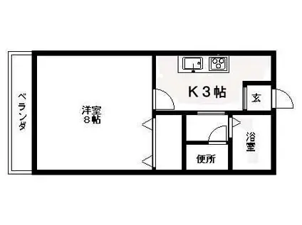 プラネットコーポ(1K/1階)の間取り写真