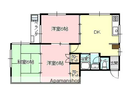 秀英ビル2(3DK/3階)の間取り写真