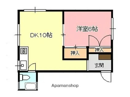 三条ベルビル(1DK/3階)の間取り写真