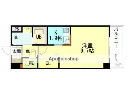 グローリ(ワンルーム/7階)の間取り写真