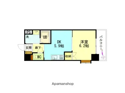 グローリ(1DK/2階)の間取り写真