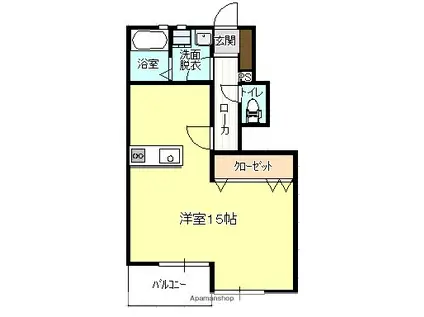 メゾンガリピヨ・アルファ(ワンルーム/1階)の間取り写真