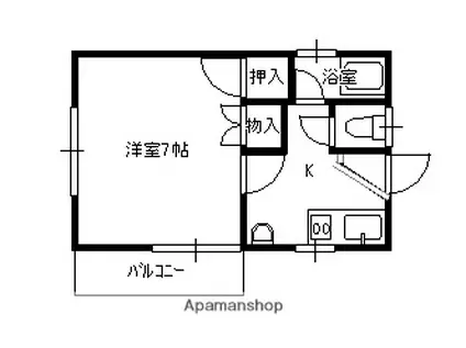 メイセイハイム仁方(1K/2階)の間取り写真