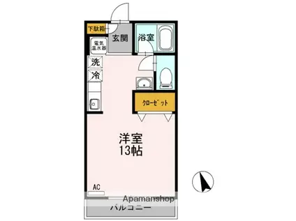 脇コーポ徳丸(ワンルーム/3階)の間取り写真