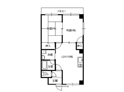 白島2NDビル(2LDK/2階)の間取り写真