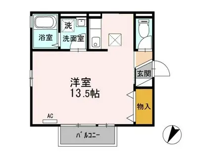 ボナールKⅡ(ワンルーム/2階)の間取り写真