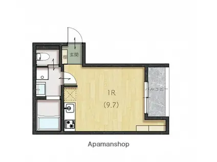 リユニオン三条(ワンルーム/1階)の間取り写真