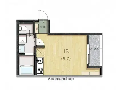 リユニオン三条(ワンルーム/3階)の間取り写真