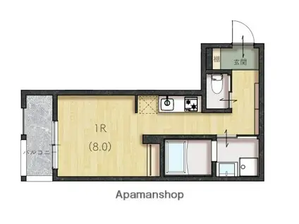 リユニオン三条(ワンルーム/1階)の間取り写真