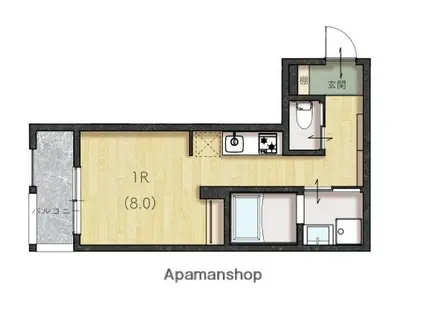 リユニオン三条(ワンルーム/2階)の間取り写真