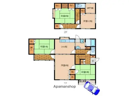 広島県呉市 2階建 築51年(5SDK)の間取り写真