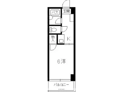 ジョイフリー皆賀(1K/4階)の間取り写真
